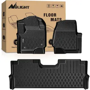 Nlilght TPE Floor Mats for Ford F250 F350 F450 F550 Super Duty Crew Cab Bucket Seat 2017 2018 2019 2020 2021 2022 2023 2024 2025 2026 All Weather Custom Fit Heavy Duty Floor Liners