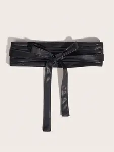 Women's Adjustable PU Belt Buckle, Dual Color Options, Plain Design, Suitable for All Seasons, Casual Style, Perfect for Daily Wear