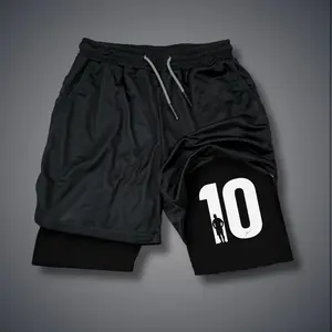 M10 Double-Layer Sports Shorts Graphic Shorts Black Shorts Camo Shorts Streetwear Shorts Men Outfits Men Short Shorts Vacation Outfits Shorts