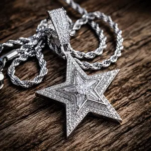 Silver Spinning Star Necklace