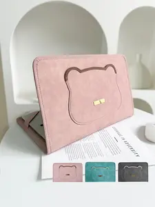 Cute Bear Laptop Case, High-Profile Universal Computer Bag, Compatible with Macbook, Lenovo, Dell, Hp, Asus, Xiaomi, Huawei, Lightweight, Office, Travel, School Use, Ideal Gift, Elegant Fashion, Cute Design, Suede Texture