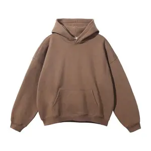 Unisex 350gsm Thick Fleece Hoodie - Winter Oversized Loose Fit, Solid Color Basic Pullover for Cold Weather Menswear Sweatshirts