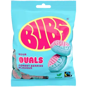 Swedish Bubs Forest Berries Mini Ovals - BUBS Swedish Candy - Strawberry/Blueberry flavored candy from Sweden