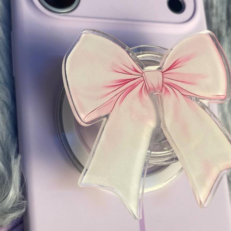 Pink Bow Magsafe Grip, Mangetic Popsocket, E Reader Grip Kindle Accessories, Girly Phone Holder