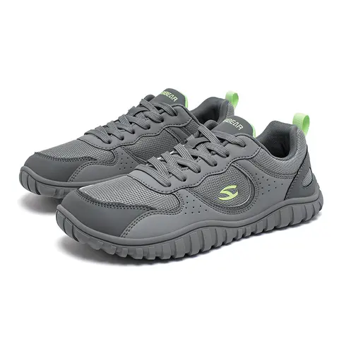 HOBIBEAR Men's Barefoot Wide Toe Box Walking Shoes - Lightweight Breathable Shoes, Synthetic, No Arch Support Thin Outsole, Natural Shape, Anti-Slip Rubber Sole, Male, Laces, Less Than Ankle, Mensfashion, Toe Pain Relief for Spring-Autumn Casual Sports