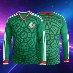 2026 Mexico National Team Home Short Sleeve Soccer Jersey and Green Long Sleeve Jersey