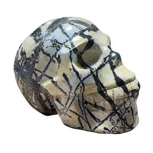 Picture jasper skull carving