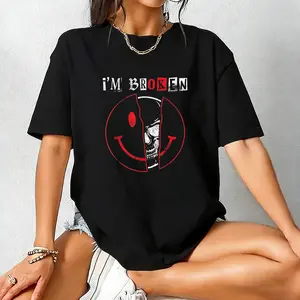 "I'm Broken" Invisible Illness T-Shirt - Black Graphic Tee for Women with Unique Design