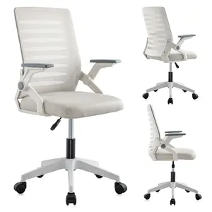 PosturePro-Ergonomic Mesh Game & Office Chair with Flip-up Arms, S-Shaped Lumbar Support, Adjustable Swivel Desk Chair for Home Office, Study, Computer Work – Breathable & Comfortable