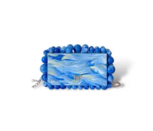 Kira Blue Acrylic Clutch Bag