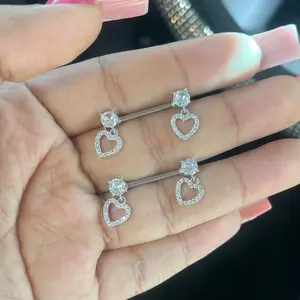 Heart Dangle Nipple Rings