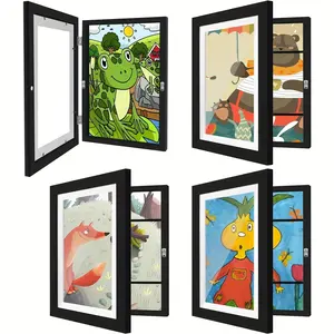 4 Pieces Children's Art Photo Frames can be replaced with 8.5X 11-inch front-opening painting display stands.Halloween and Christmas gift children's painting project photo frames can be replaced with children's art works and children's sketch frames