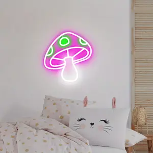 Mushroom Neon Sign | 1pc LED Night Light for Wall Decor, Ambient Night Lamp, Art Agaric Animated Decoration, USB Powered with Switch, Gift for Boy Girl Friend Teens, Bedroom Party Dorm Shop Park