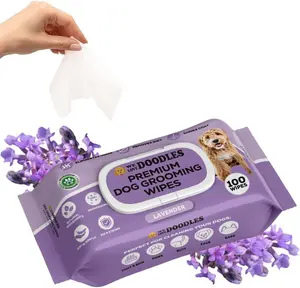We Love Dooddles Dog Grooming Wipes (Lavender) - Deodorizing & Cleaning Pet Wipes, for Coat, Face, Paws, Butt, & Body, Dog Essentials & Grooming Supplies, Made in USA