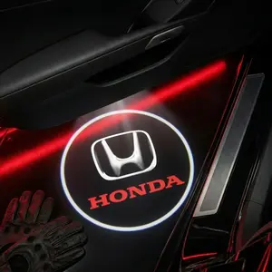 2 Pcs Honda Carbon Fiber Welcome Light Set, Car Door Projection Lamp, Laser Light, Custom Decorative Floor Lamp (batteries Not Included)