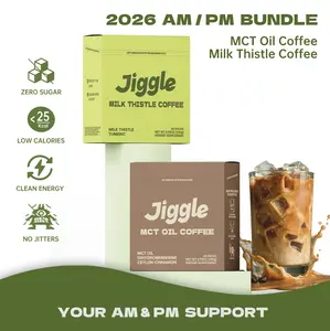 Jiggle AM/PM Daily Coffee Bundle  | Protein Instant Energy Coffee | No Sugar, No Jitters | 56 Packs On-the-Go Low Caffeine