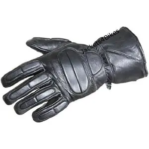Men's Winter Gauntlet  Gloves,   Sheep Leather, Thinsulate Thermal Heated Lining, Full Windproof Cold Weather Water Resistant, Reinforced Warm Biker Driving Glove Black L
