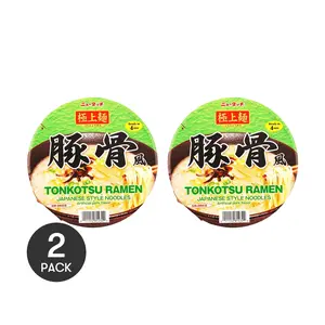 NEWTOUCH Japanese Tonkotsu Flavor Ramen Cups - 2 Pack, 103g Each - Authentic Instant Noodles