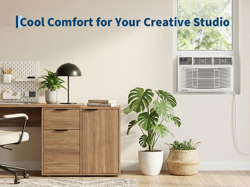 Garvee Window Air Conditioner, 8000 BTU Compact AC Unit, Energy Saving Window AC, Smart AC with 3 Modes Cool Dry Fan Speed Control,Cools Up to 350 Sq.Ft,115v Mini Air Conditioner for Bedroom,Office,Home