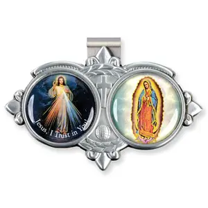 Divine Mercy and Our Lady of Guadalupe Resin Visor Clip
