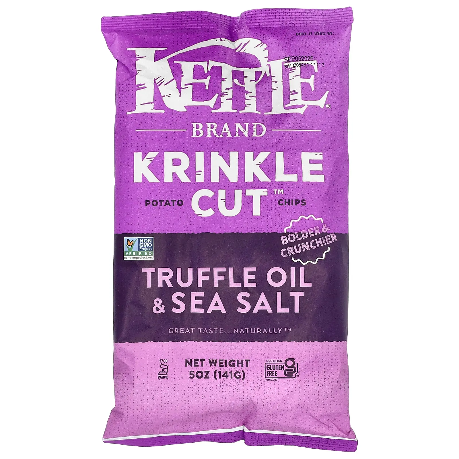 Kettle Foods Krinkle Cut™ Potato Chips, Truffle Oil & Sea Salt, 5 oz (141 g) Kettle Foods Krinkle Cut™ Potato Chips, Truffle Oil & Sea Salt, 5 oz (141 g)