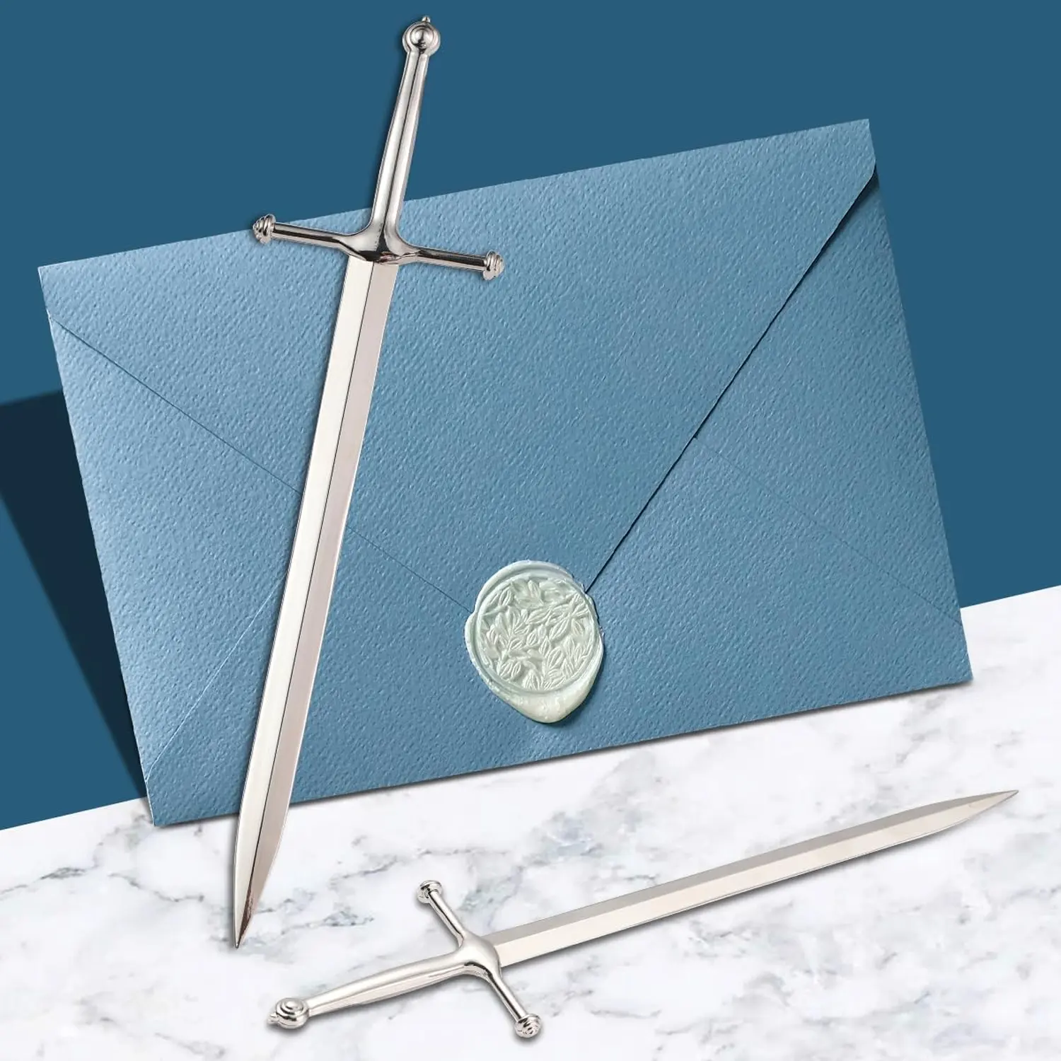 Vintage Silver Metal Letter Opener - 1 Count Office Cutting Supply with Elegant Style, Comfortable Grip, Durable & Rust-Resistant, Ergonomic Design, Office Accessories, Holiday Gift