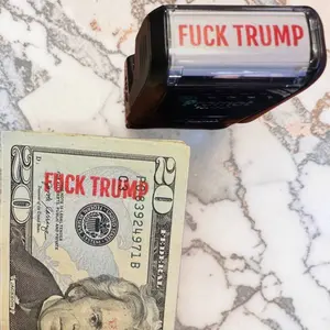 "Fuck Trump" Self-Inking Rubber Stamp - Anti-Trump Political Statement & Activism Office Supply