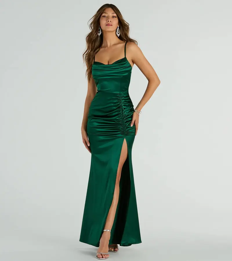 slim fit dress slacks Mermaid Off Shoulder Satin Lace Long Prom Dress Formal Evening Dress US8 / Custom Color