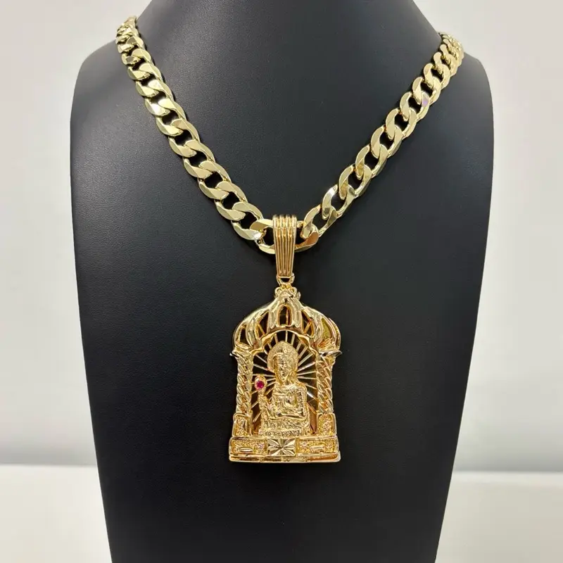 Cadena Cubana con Dije de Santa Bárbara