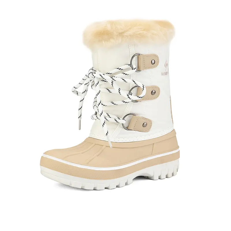 Dream Pairs Kids' Winter Snow Boots for Boys & Girls, Lightweight Insulated Fur-Lined, Waterproof Rubber Shell, Bungee Laces, Antislip Sole, Waterproof Bottom, Size 10-11 Years