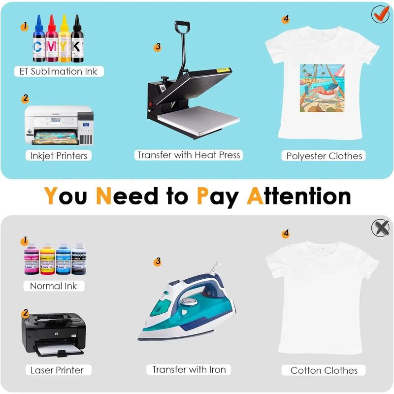 Sublimation Paper 8.5x14 inches - 30 Sheets Sublimation Transfer Paper Compatible with Inkjet Printer, Easy to Transfer 120 gsm Sublimination Paper for tumblers, T-shirts, Mugs