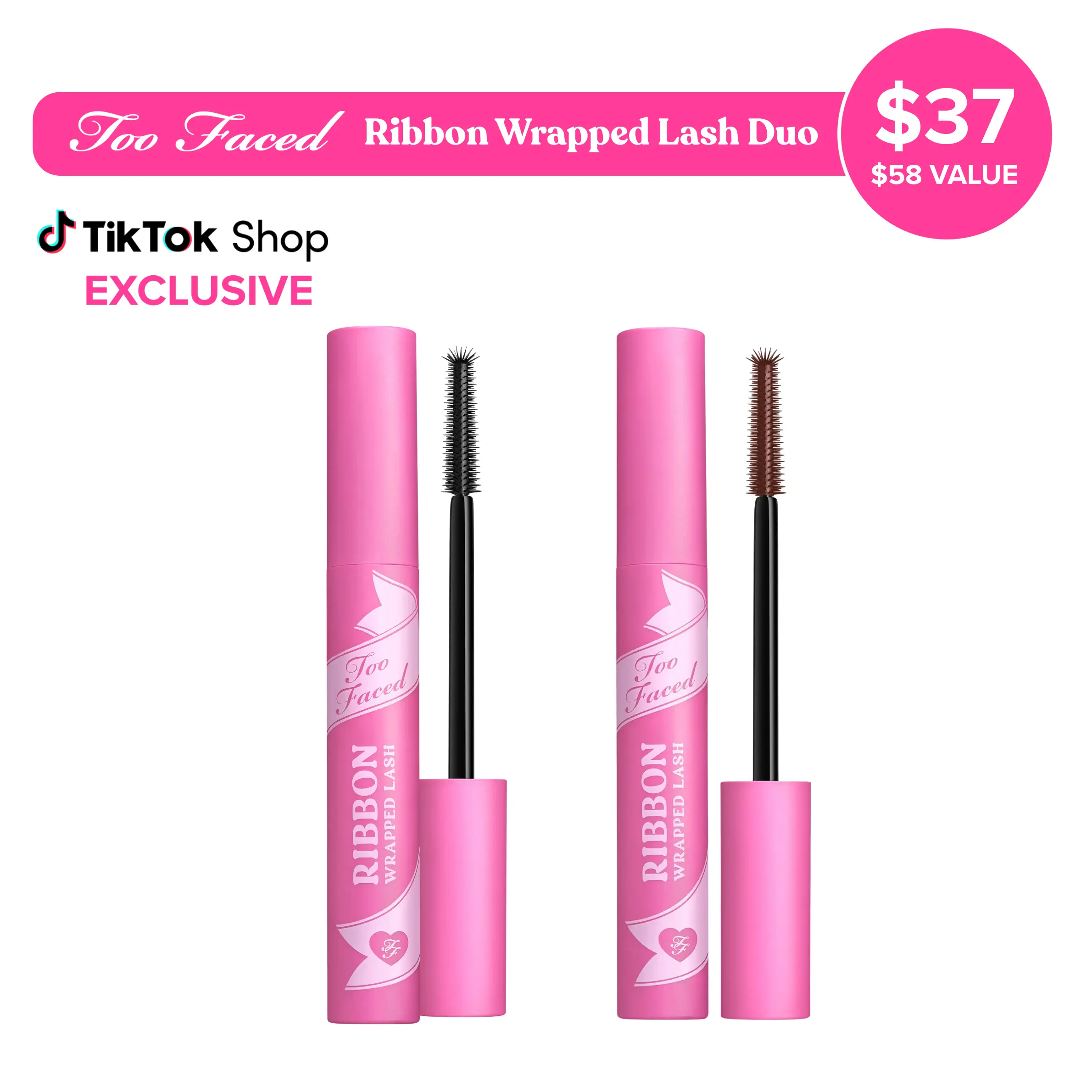 Too Faced Ribbon Wrapped Lash Tubing Mascara Duo - Extreme length, Black & Chocolate Too Faced Ribbon Wrapped Lash Tubing Mascara Duo - Extreme length, Black & Chocolate