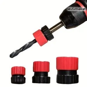 Set of 3 Adjustable Drill Bit Stop Collars, Non-Slip Design, Fits Drill Bits 3-13mm, Ideal for Woodworking & Crafts, Made From Plastic, Tool Accessories