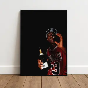 Michael Jordan Inspired Poster, Sport Print, Iconic Moment Wall Art