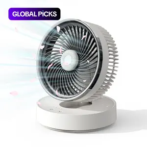 Portable Foldable Desktop Circulating Fan, 4000mAh Battery, Rechargeable Personal Fan, 90° Automatic Oscillation, Dual-Use Hanging and Tabletop Design, Aromatherapy Box Included #GLOBAL PICKS