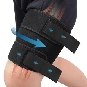 Thigh Brace - Hamstring & Quad Wrap - Adjustable Compression Sleeve Support for Pulled Groin Muscle, Sprains, Quadriceps, Tendonitis, Workouts, Sciatic Pain and Sports Recovery - Men, Women