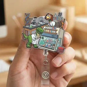 Lab Week 2026 Badge Reel, Medical Lab Scientist Retractable ID Holder, Phlebotomist Lab Tech Gift 4G7
