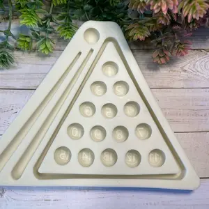 Billiards Balls Silicone Mold Set for Chocolate, Candy, and Baking Fondant - Pool Table Triangle Ball Rack Mold - Epoxy Mold