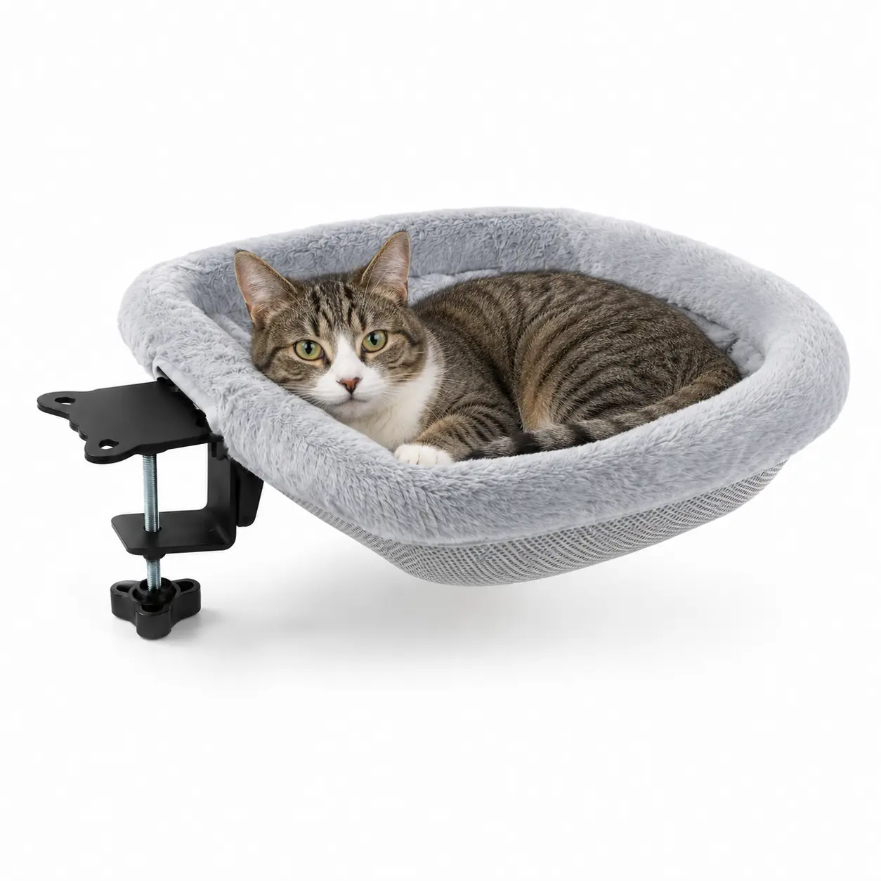 Cat Desk Hammock Bed,Foldable Desk Cat Hammock | Heavy-Duty Clamp,40lbs Capacity,Soft Sturdy Cat Bed,Machine Washable,for pets