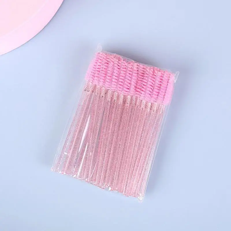 Disposable Eyelash & Eyebrow Brush, 50pcs Eyelash Spoolie Brushes, Mascara Wands Makeup Brushes, Eyelash Extensions Brush, Portable Travel Lashes Makeup Stick for Summer Makeup