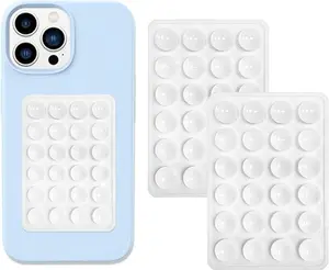 2 Pack Silicone Suction Phone Case Adhesive Mount Strong Grip Holder for Selfies Videos