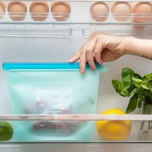 Silicone Food Storage Bags 100ml Reusable Sandwich Bags Reusable Silicone Freezer Bags Transparent Reusable Silicone Pouches