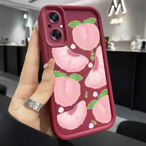 1 Piece Delicious peaches F21Pro 5G Silicone Durable Cover For OPPO F21 Pro 5G - Ideal For Entertainment