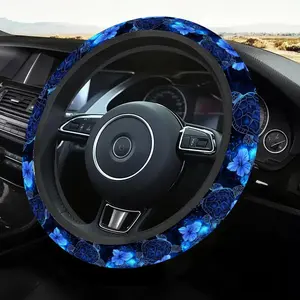 1pc 1.6 x 15 inch Neon Blue Sea Turtles Pattern car steering wheel cover, non-slip, car interior accessory, Car Accessories, no inner ring, easy to install and remove, suitable for all car models, a gift for car enthusiasts, 1.24LYY-6