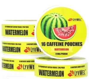 5 Pack Watermelon 72mg Caffeine Pouches - 16 pouches per pack New Sport Energy beverage
