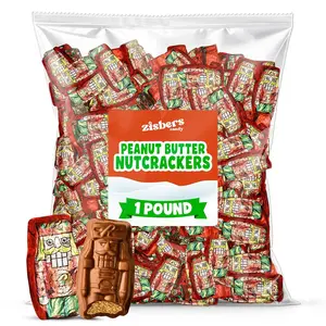 Christmas Candy NutCracker Peanut Butter Chocolate Candy - 1 Pound Individually Wrapped Milk Chocolate with Creamy Peanut Butter Filling For Holidays, Parties, Bowls & Gift Bags