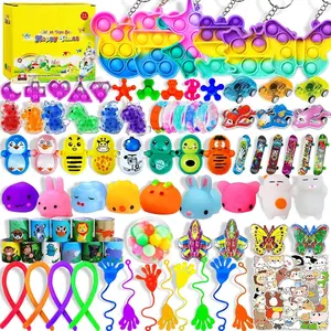 SQ-SRT001 145 Pcs Party Favors for Kids, Pop Fidget Toys Pack, Goodie Bags Fillers for Kids Birthday Party, Prizes in Bulk for School, Pinata Stuffers, Classroom Prizes, Treasure Box Toys, Birthday Gift Toys