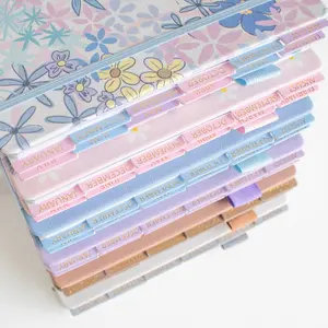 Tab Sticker Sheet with Gold Foil Lettering for Planners and Bullet Journals