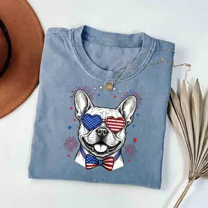 Comfort Colors Frenchie Patriot Tee | USA French Bulldog Fireworks Shirt | Premium Patriotic Dog Apparel