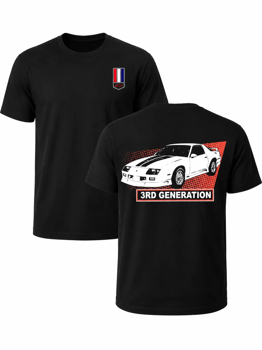 3rd Generation Camaro Graphic T-Shirt, Classic American Muscle Car Tee, Vintage Casual Streetwear Cotton Shirt